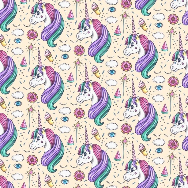 Papel de Parede Adesivo Unicórnio Rosa N03014