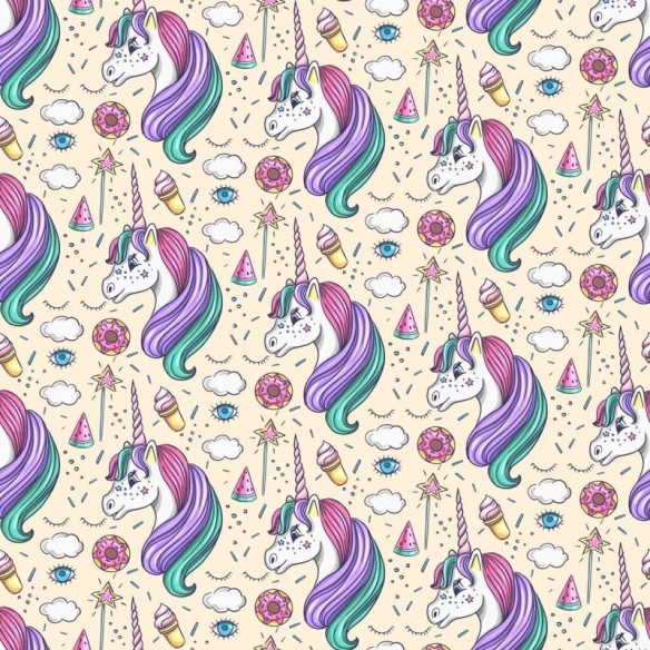 Papel de Parede Adesivo Unicórnio Rosa N03014