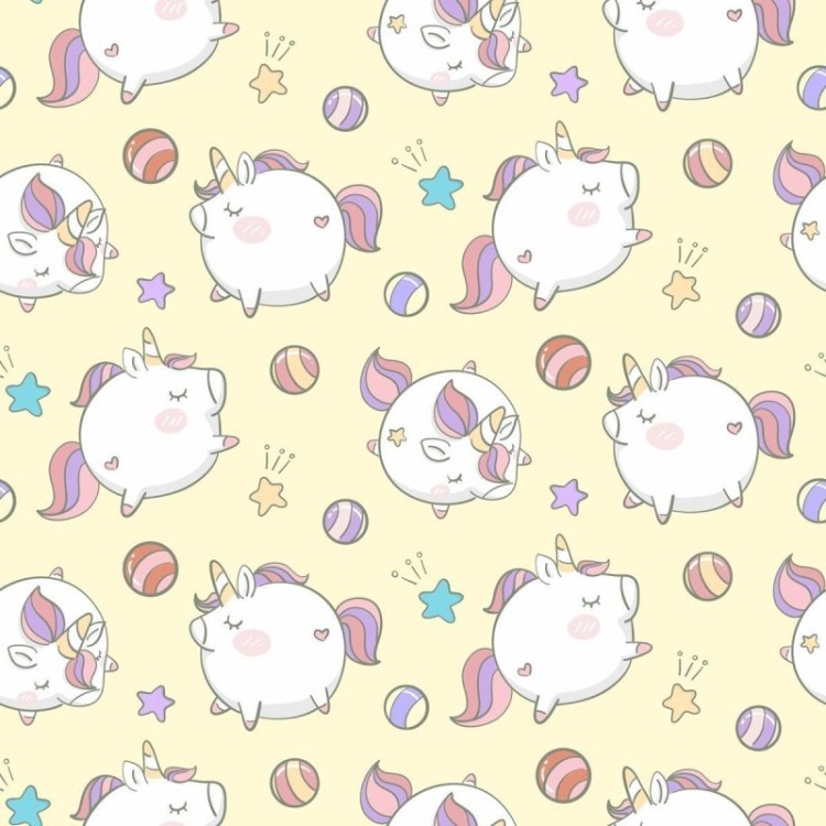 Papel de Parede Adesivo Unicórnios Fofos...
