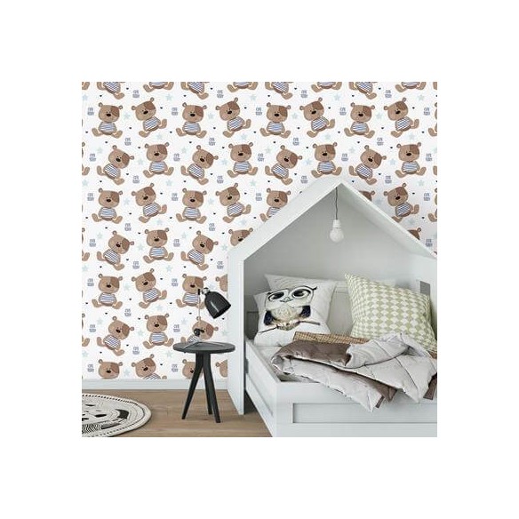 Papel de Parede Adesivo urso animal infantil 259989854