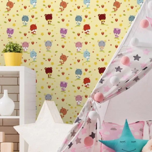 Papel de Parede Adesivo urso infantil 77727670