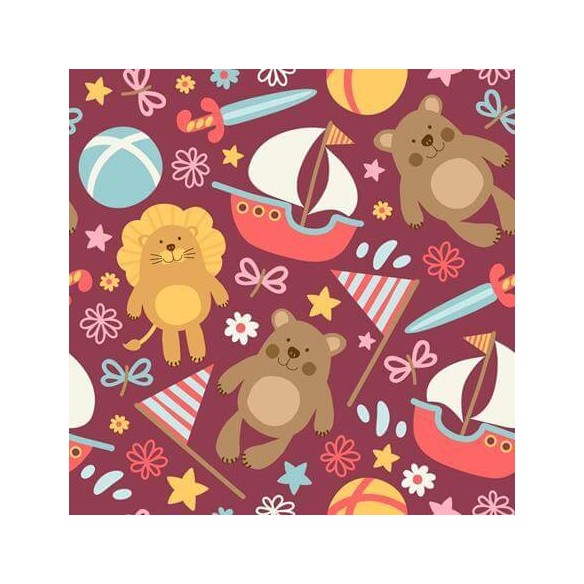 Papel de Parede Adesivo Urso Leão Barcos 185681312