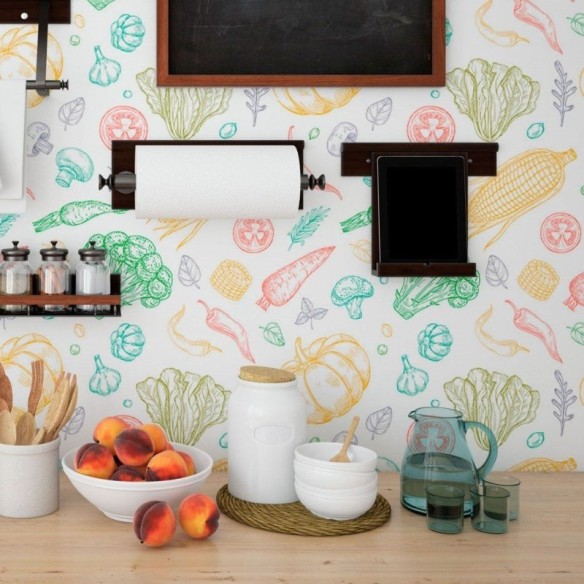 Papel de Parede Adesivo Vegetais Cozinha N013255