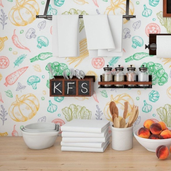 Papel de Parede Adesivo Vegetais Cozinha N013255