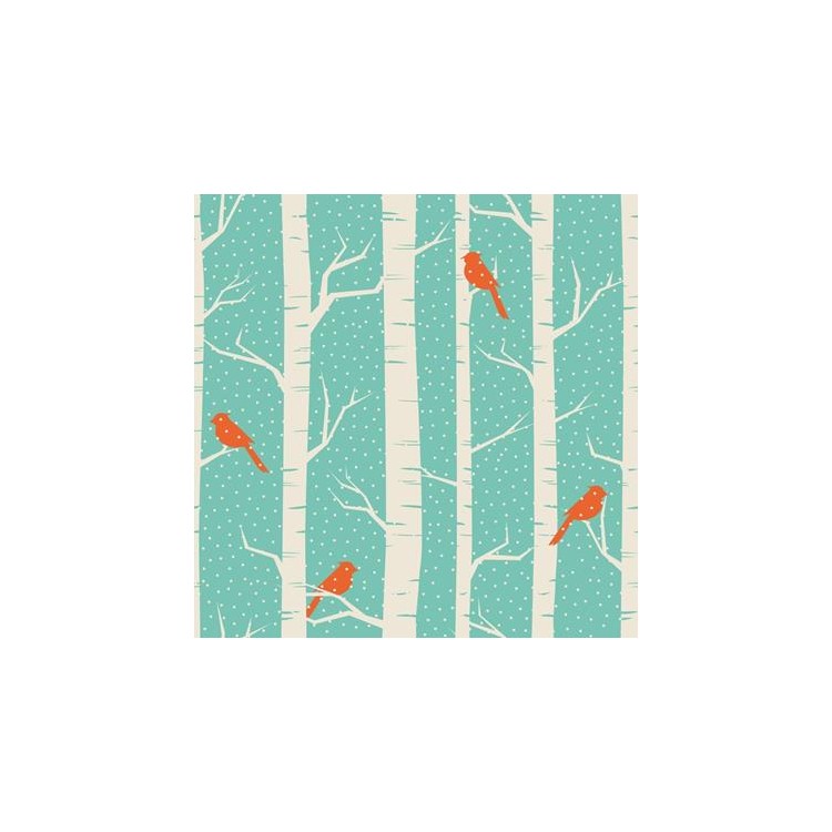 Papel de Parede Adesivo Verde Pássaros  104887061