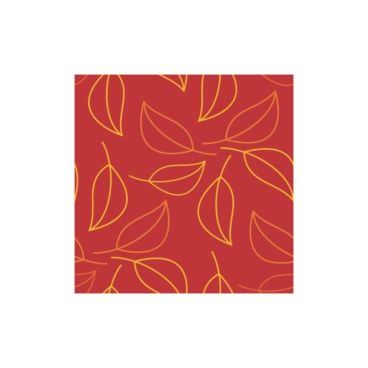 Papel de Parede Adesivo Vermelho Folhas 29