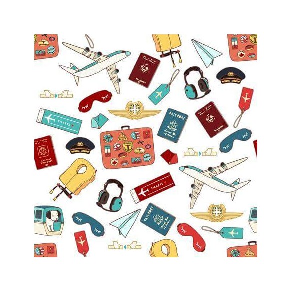Papel de Parede Adesivo Viagem Avião Passaporte 287249759