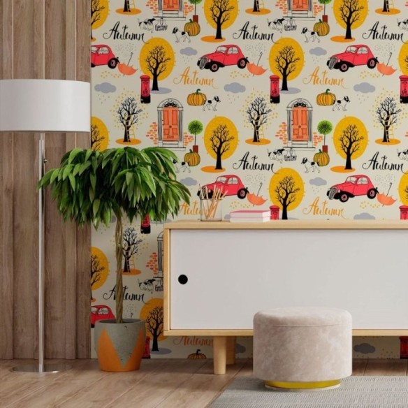 Papel de Parede Adesivo Vintage Autum N013099