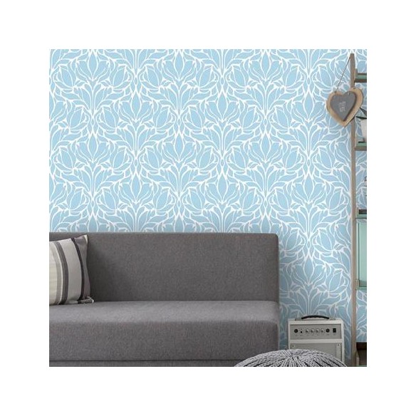 Papel de Parede Adesivo Vintage Azul Romântico 622541