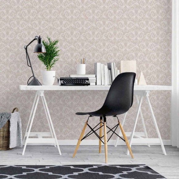 Papel de Parede Adesivo Vintage Bege Romântico 117311464