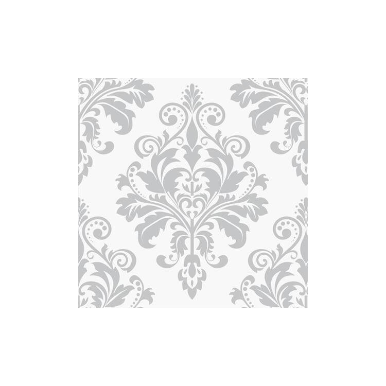Papel de Parede Adesivo Vintage Branco e Cinza...