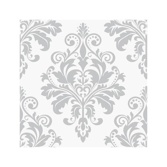 Papel de Parede Adesivo Vintage Branco e Cinza 156237770