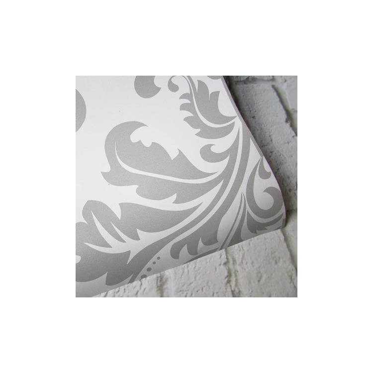 Papel de Parede Adesivo Vintage Branco e Cinza...