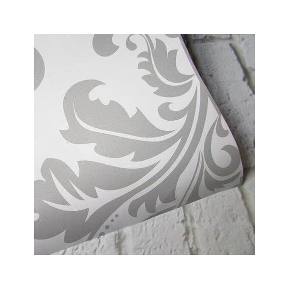 Papel de Parede Adesivo Vintage Branco e Cinza 156237770