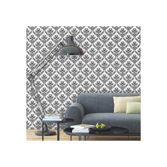 Papel de Parede Adesivo Vintage Branco e Preto 19