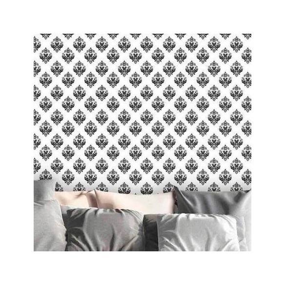 Papel de Parede Adesivo Vintage branco e preto 211403896