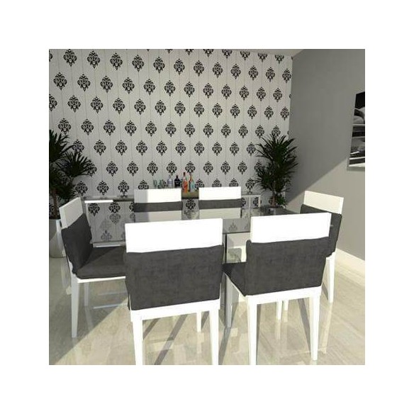 Papel de Parede Adesivo Vintage branco e preto 285434315