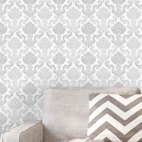 Papel de Parede Adesivo Vintage Cinza 01020