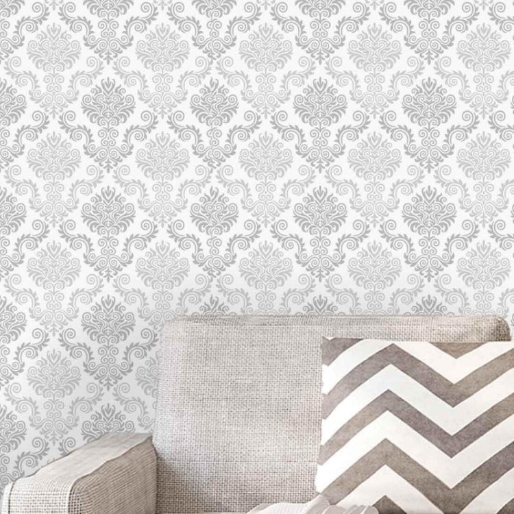 Papel de Parede Adesivo Vintage Cinza 01020