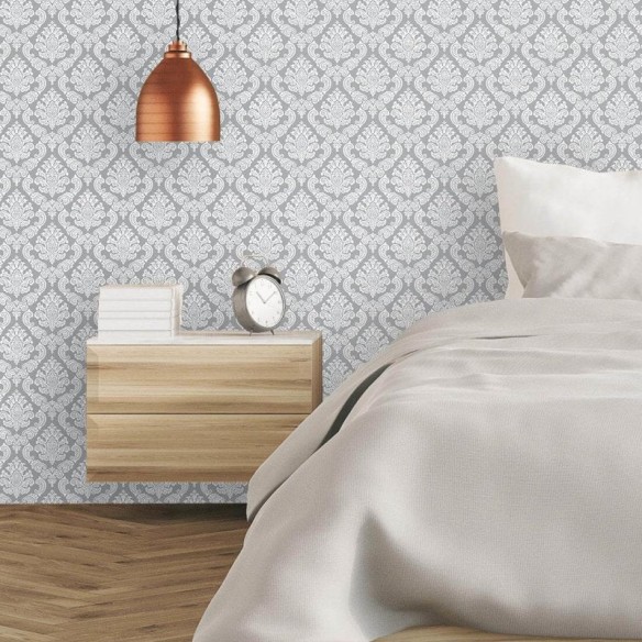 Papel de Parede Adesivo Vintage cinza 210197