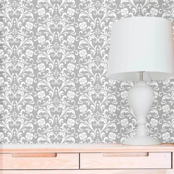 Papel de Parede Adesivo Vintage cinza 211649713