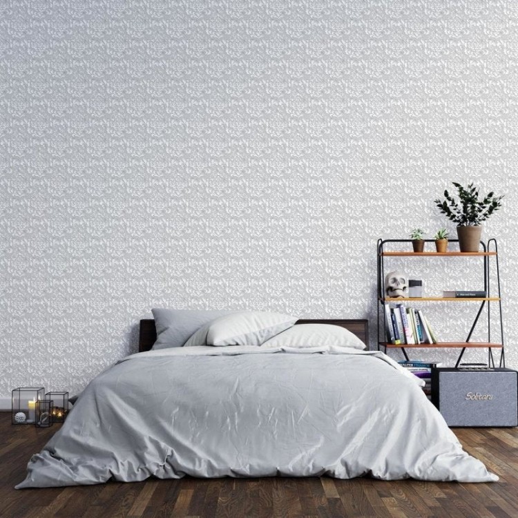 Papel de Parede Adesivo Vintage Cinza N03135