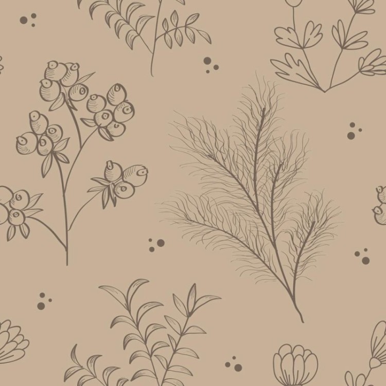 Papel de Parede Adesivo Vintage Floral Bege N08058