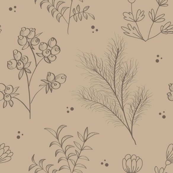 Papel de Parede Adesivo Vintage Floral Bege N08058