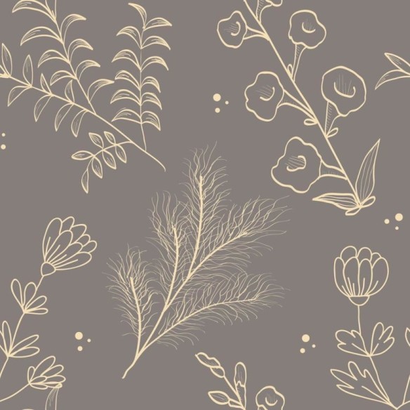 Papel de Parede Adesivo Vintage Floral Cinza N08057