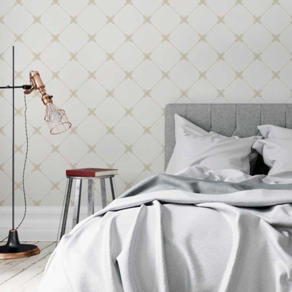Papel de Parede Adesivo Vintage Geométrico Floral N05272