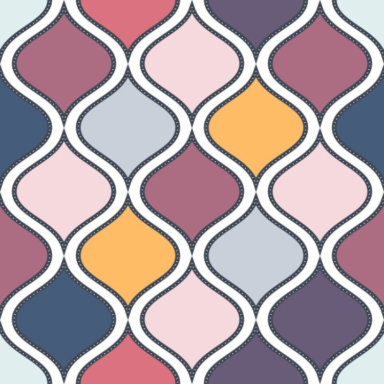 Papel de Parede Adesivo Vintage Geométrico...