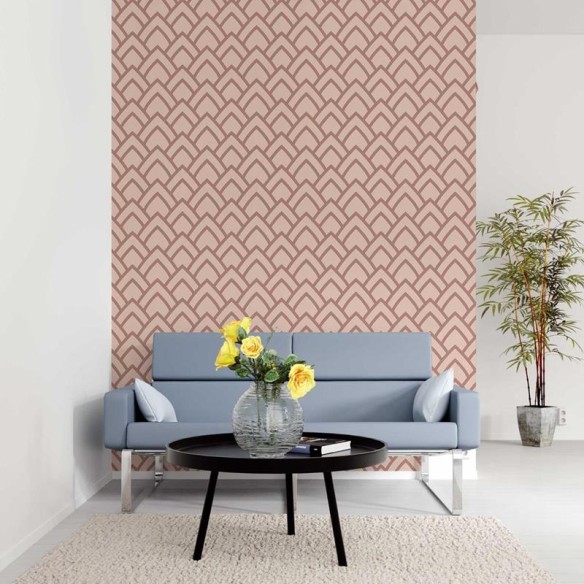 Papel de Parede Adesivo Vintage Geométrico Rosa N05286