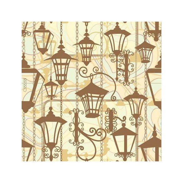 Papel de Parede Adesivo Vintage Luminária 1014