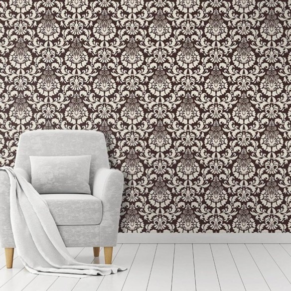 Papel de Parede Adesivo Vintage Marrom e Bege 164876228