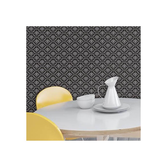 Papel de Parede Adesivo Vintage Preto 451