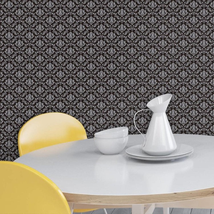 Papel de Parede Adesivo Vintage Preto 451