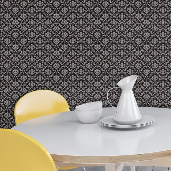 Papel de Parede Adesivo Vintage Preto 451