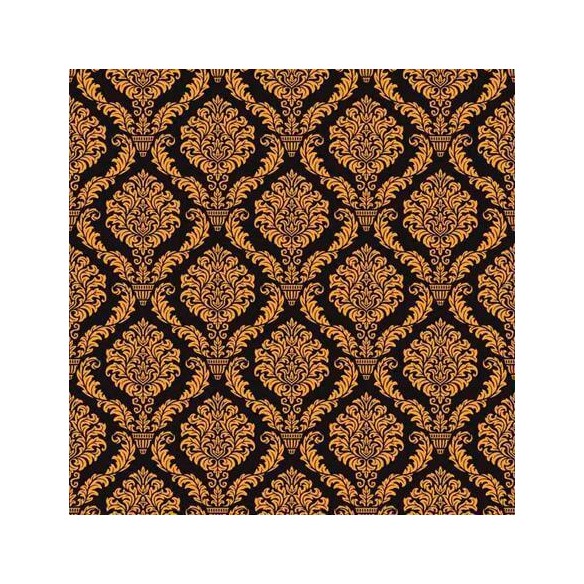 Papel de Parede Adesivo Vintage Preto e Dourado 212