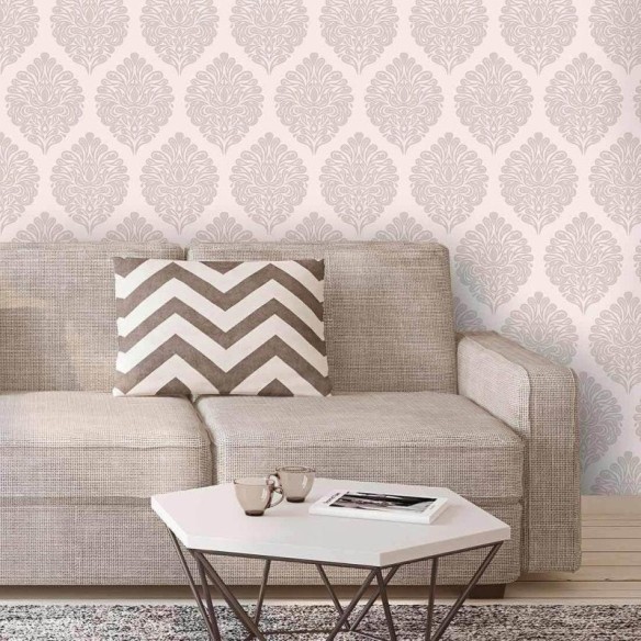 Papel de Parede Adesivo Vintage Romântico Bege 102091489