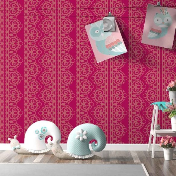 Papel de Parede Adesivo Vintage rosa 74766963