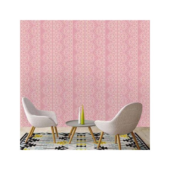 Papel de Parede Adesivo Vintage Rosa 74776409