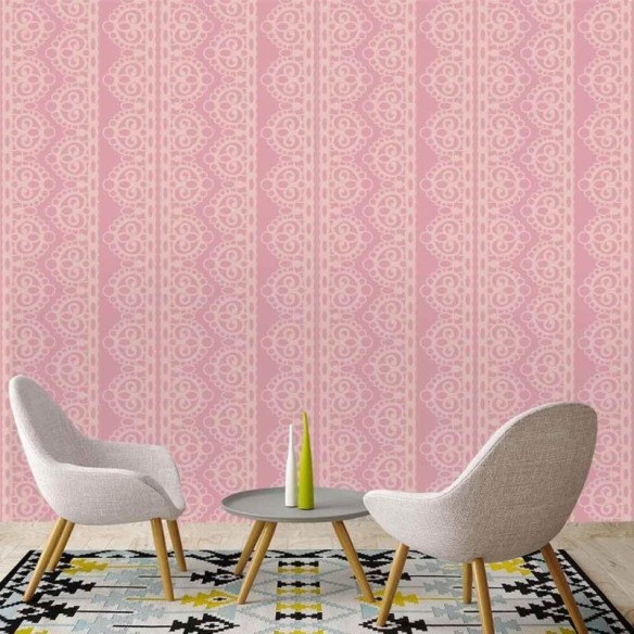 Papel de Parede Adesivo Vintage Rosa 74776409