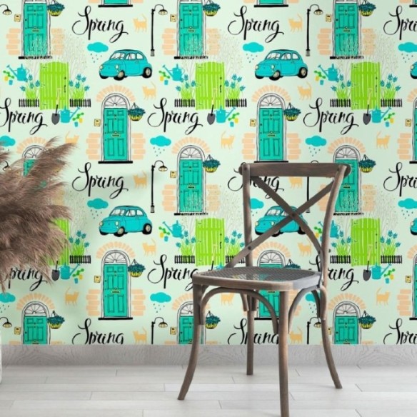 Papel de Parede Adesivo Vintage Spring N013097