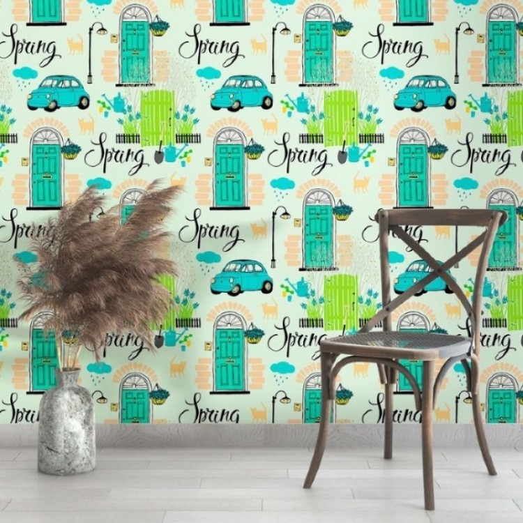 Papel de Parede Adesivo Vintage Spring N013097