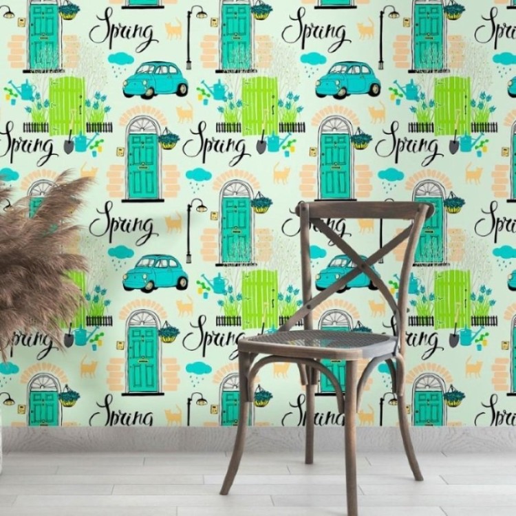 Papel de Parede Adesivo Vintage Spring N013097