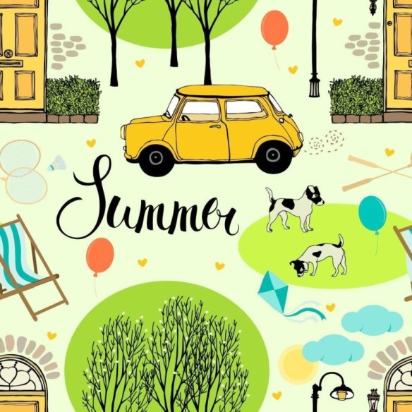 Papel de Parede Adesivo Vintage Summer N013100