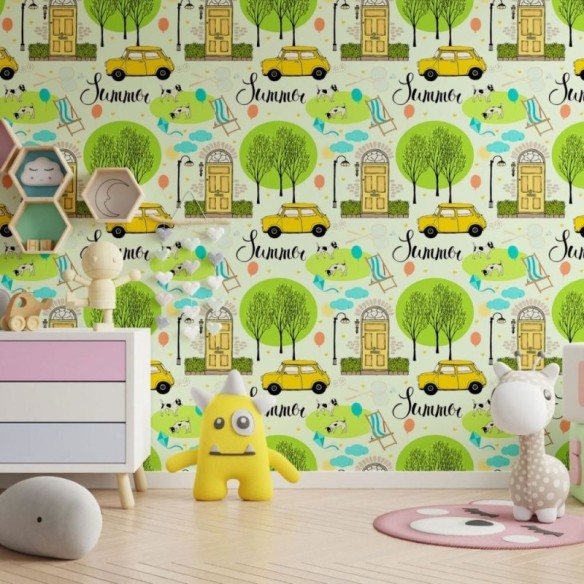 Papel de Parede Adesivo Vintage Summer N013100