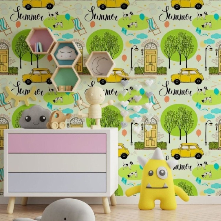 Papel de Parede Adesivo Vintage Summer N013100
