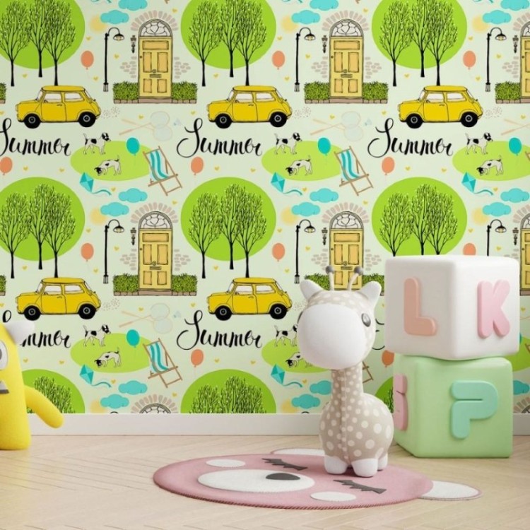 Papel de Parede Adesivo Vintage Summer N013100