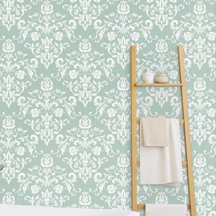 Papel de Parede Adesivo Vintage Verde 145889036